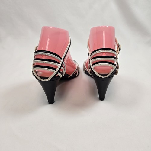 Fiona Black & White Strappy Closed Toe Heel Ankle Strap Sz6 - Bild 7 von 11