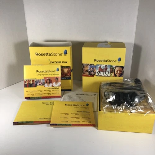 Rosetta Stone Russian Levels 1-5 w/ PC Discs Audio Headset Complete