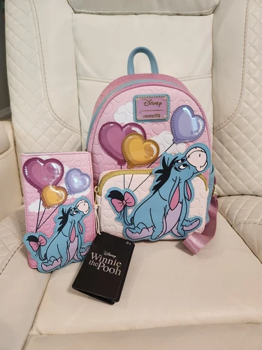 Loungefly Disney Winnie the Pooh Eeyore Balloons Mini Backpack & Wallet Set