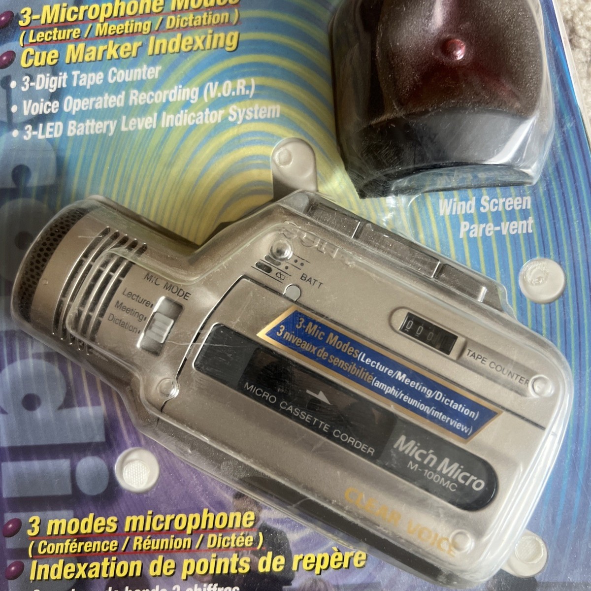 SONYマイクロカセットテープレコーダー M-100MC Sony M-100MC Microcassette Conference Meeting Handheld Voice