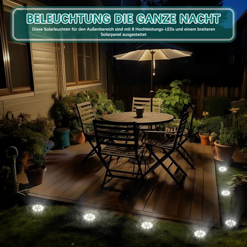 LED Solar-Gartenleuchte Edelstahl matt gebürstet Gartenlampe Wetterfest Terrasse - Bild 6 von 18