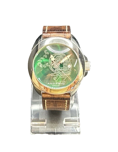 Android USA Model AD489 Tattooed Banker Tiger Automatic Watch W/ Leather Band