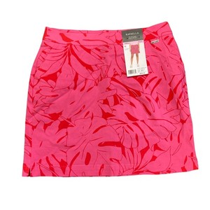 Rafaella Ladies Stretch Summer Skort Size Medium Pressed Palms Carmine Rose Pink