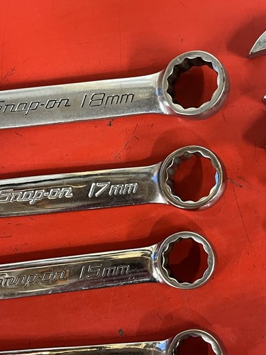 Lote de 10 llaves combinadas cortas métricas y SAE Snap-on - Imagen 6 de 18