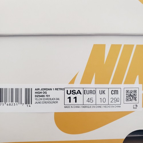 NIKE Air Jordan 1 Retro High OG Yellow Ochre (DZ5485-701) Yellow Ochre/Sail/Blk - Picture 8 of 8