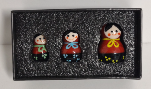 Art Glass Miniature Doll Figures Matryoshkas Pier 1 Nesting Dolls Set of 3 - Picture 2 of 10