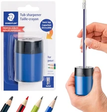 STAEDTLER Pencil Sharpener (1 Pack) with Screw Lid and 1 Pack, Multi-color 