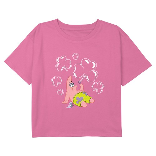 Girl's SpongeBob SquarePants Patrick Shamrock Bubbles T-Shirt
