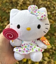 TY Beanie Baby Hello Kitty W/ Lollipop 6" Plush 2012 With Tags