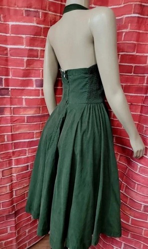 Girls From Savoy Dress Womens 6 Green Anthropologie Halter Pinup Swing Renfair - Picture 14 of 14