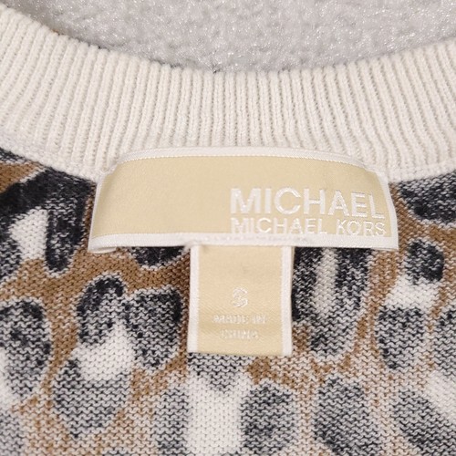 Michael Kors Leopard Print V Neck Sweater Pullover Women's Small Soft Casual - Picture 12 of 13