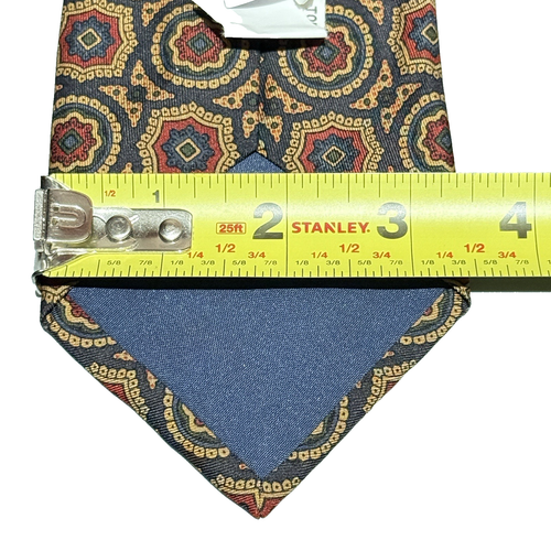 Coach Herrenkrawatte 100 % italienische Seide GEOMETRISCHES MUSTER GEBLÜMT HERGESTELLT IN ITALIEN - Bild 3 von 5