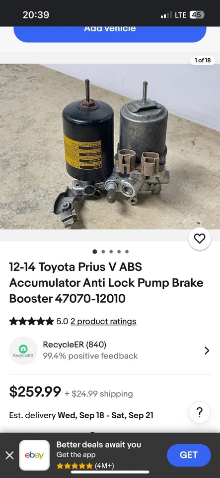 丰田普锐斯V-ABS助力泵 - Image 2 of 4