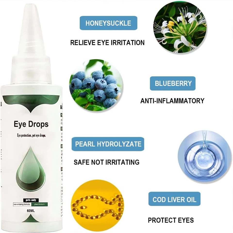 Eye Drops for Dogs, Dog Eye Drops & Cats, Gentle Dog Eye Infection Treatment,... - Image 3 of 4