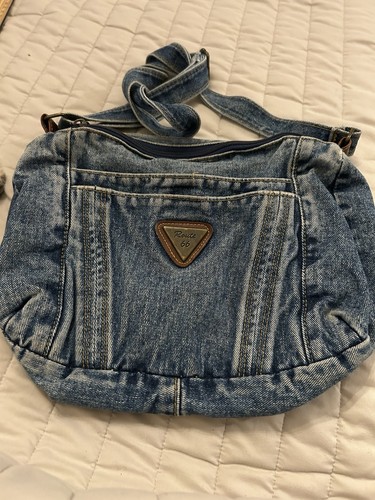 Vintage Denim 90’s Blue Jean Purse Double Zipper “Route 66” Shoulder/Cross Body - Picture 12 of 12