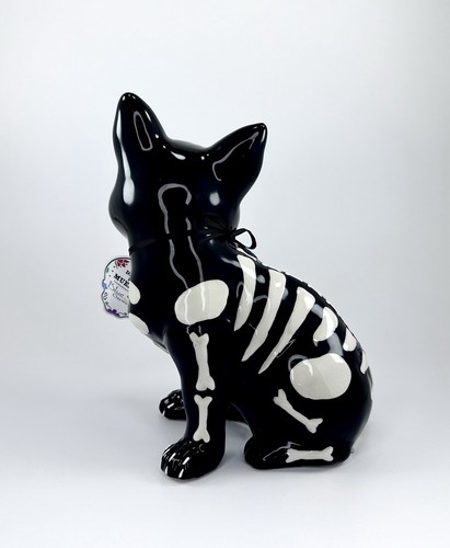 Statuina Gatto Giorno dei Morti Dia De Los Muertos Scheletro Decorazione Ceramica - Foto 3 di 5