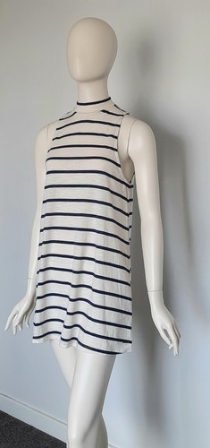 Roxy Size XS Warm White & Navy Striped Sleeveless Mini Swing Dress - Bild 3 von 10