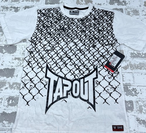 WWE Tapout Shirt Boys Large White Black Tee MMA Cage Fighting Youth Kids - Picture 2 of 11