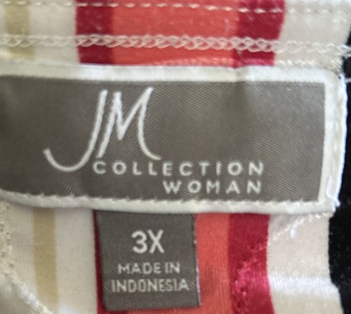 JM Collection Top 3X Artsy Geo Stretch Knit Popover Shirt Blouse Plus Size 3XL - Picture 6 of 6