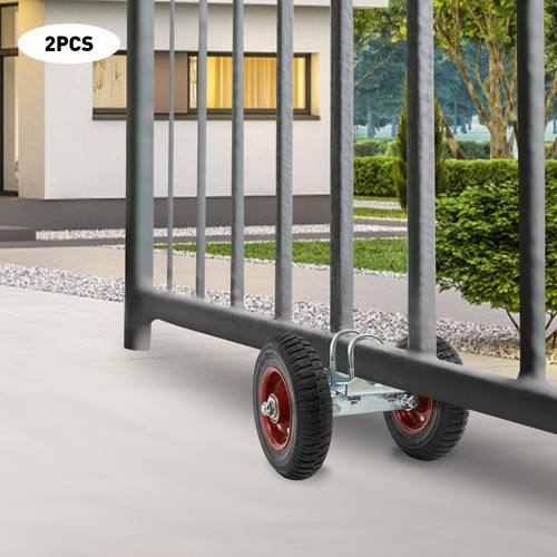 2PCS Gate Rollers 8'' Heavy-Duty Rubber Wheel Double-U Bolts Gate Rollers New - Picture 8 of 23