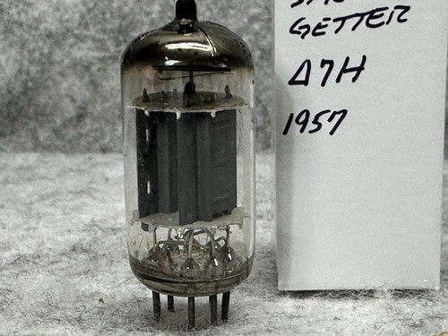 1957 AMPEREX BUGLE BOY ECC82 12AU7 FOIL STRIP GETTER TUBE Heerlen 7H - Bild 6 von 10