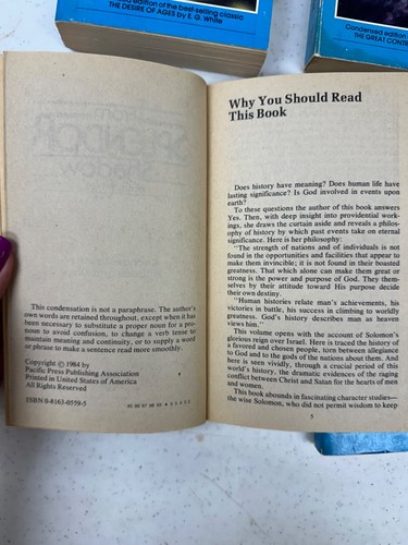 Lot of 4 Books SDA Adventist by Ellen G. White 1984 Pacific Press - Picture 3 of 7