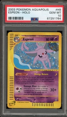 Pokemon Espeon Aquapolis Holo Rare #H9 PSA 10 Gem Mint