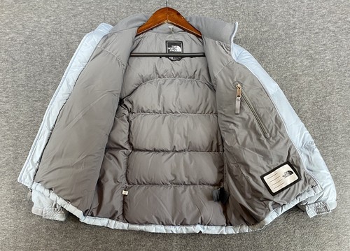The North Face Jacket Girls Size Medium Light Blue Puffer Coat Goose Down - Picture 2 of 16