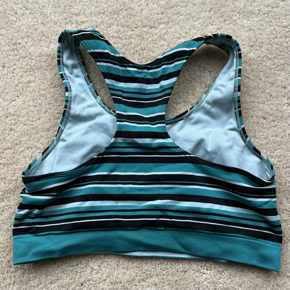 Sujetador deportivo C9 by Champion para mujer verde negro a rayas impacto claro - L - En muy buen estado Foto 2 de 4
