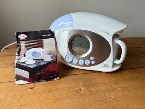 Swan STM100N Teasmade mit LCD Analog Uhr Licht Schnellkochalarm & Handbuch