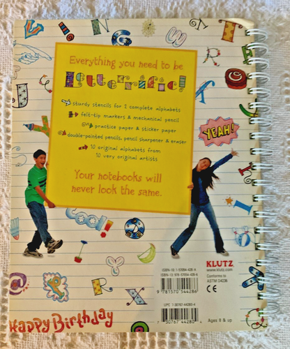 S234 -NEW- "LETTERING in CRAZY-COOL-QUIRKY STYLE" Spiral Bound Book from Klutz - Picture 6 of 9
