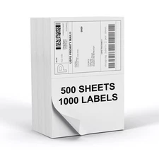 Half Sheet 8.5x5.5inch Shipping Mailing Label 1000 Counts, 2 Labels Per Sheet...