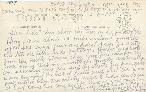 Postal RPPC 1909 Alaska Seward Reserva hermosa bahía 24-5402 - Imagen 2 de 2