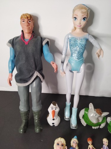 Disney's Frozen Figurines Lot Of Nine Elsa Oloft And More Small And Large Size.  - Picture 4 of 4