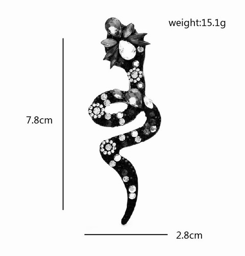 NEW BEAUTIFUL 💕TRENDY PINK RED CRYSTAL SNAKE PIN BROOCH REPTILE FASHION - Picture 10 of 12