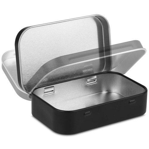 Metal Rectangular Empty Hinged Tins Tin Containers Empty Metal Tins Box Small Em - Picture 7 of 10