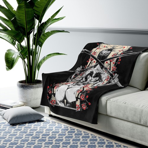 Espada Doble Ronin Samurai Katana Guerrero Bushido Ninja Fans Regalo Manta de Peluche - Imagen 7 de 7