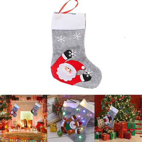 3 Stück Weihnachtsstrumpf 3D Weihnachtssocken Licht Deko hängende Ornamente - Bild 8 von 10