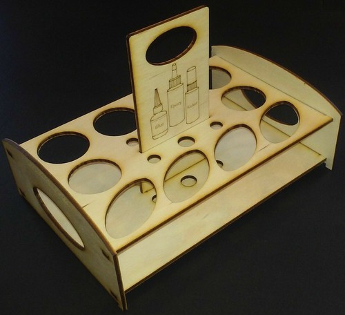 Laser Cut 1/8" Birch SUPER Glue Caddy, Holds 10 Bottles + Accy's. U-Assemble - Picture 1 of 2
