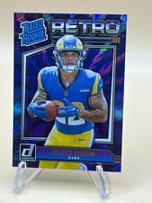 2024 Panini Donruss Blake Corum Rated Rookie Retro Blue Shock LA Rams #10