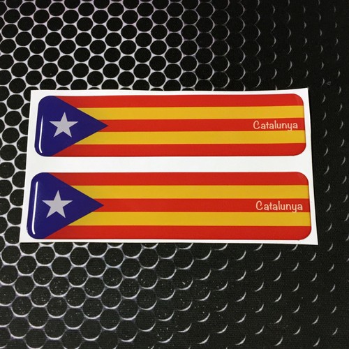 Catalonia, Catalunya Proud Flag Domed Decal Car Flexible 3D 4"x1" Set 2 Sticker - Imagen 4 de 6