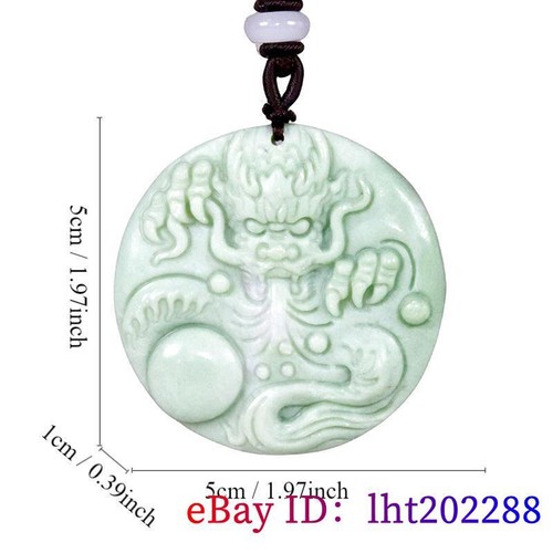 Grüne Jade Drache Anhänger Halskette Tier Accessoires Naturschmuck Mode - Bild 2 von 6