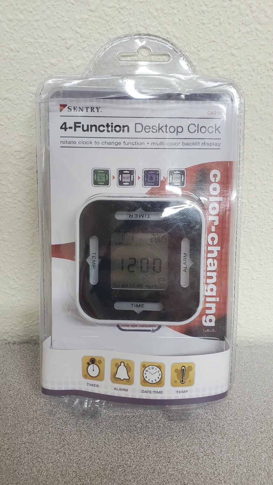 SENTRY 4-Function Desktop Digital Clock - Color Changing Model# CA210 NEW