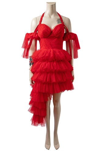 New Faddish dancing party Cosplay Costume Adult Women Girls Long Red Dress - Picture 2 of 14