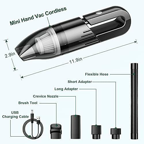 Handheld Vacuum Cleaner For Home Cordless Mini Car Vacuum Cleaner Rechargeable - Picture 2 of 6
