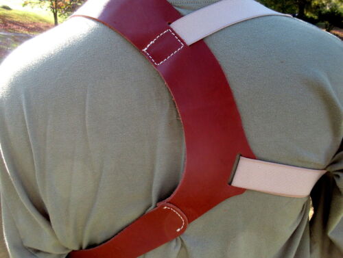 Right Hand Brown Leather Basketweave Vertical Shoulder Holster for SIG P220 P226 - Picture 3 of 9