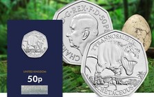 UK 2024 TYRANNOSAURUS REX DINOSAUR 50p CERTIFIED BRILLIANT UNCIRCULATED