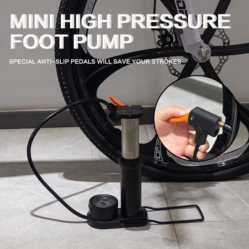 Bike Pump Ball Pumps with Pressure Gauge Mini Bicycle Foot Pump with Needles US - Picture 21 of 22