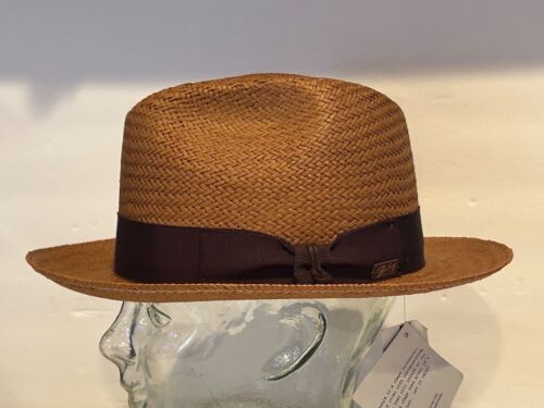 $110 Bailey of Hollywood CRAMPTON Endura Straw Fedora 7 1/4 58cm Coconut - Picture 3 of 14