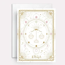 Zodiac birthday cards - Libra birthday card by Paper Bound Greetings